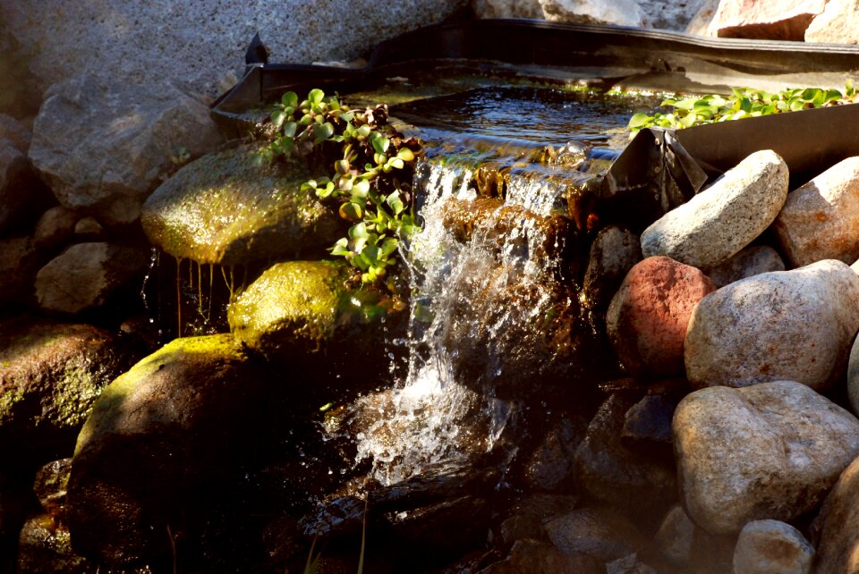 Garden brown waterfall