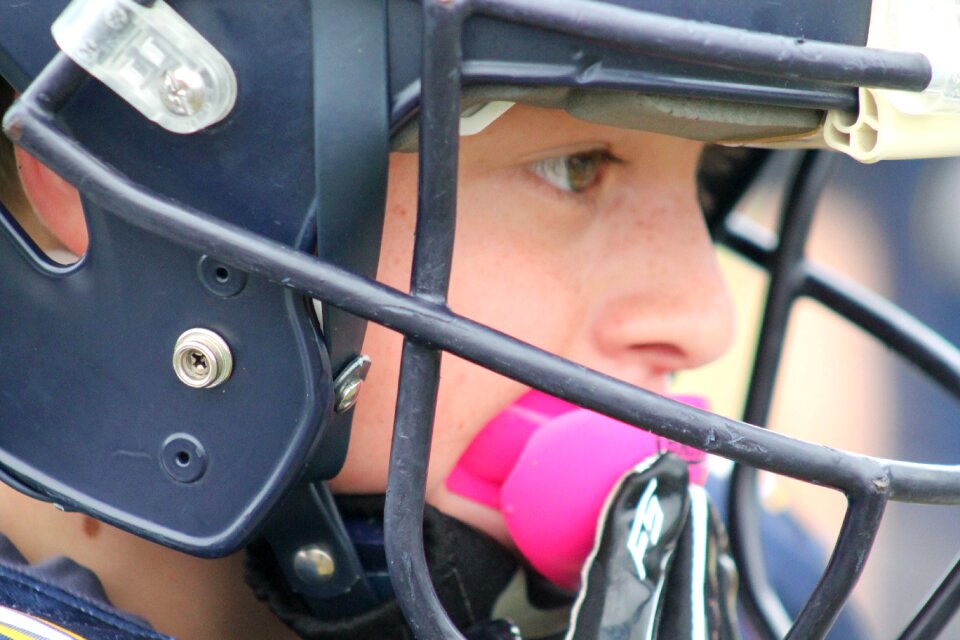 Football helmet boy athlete