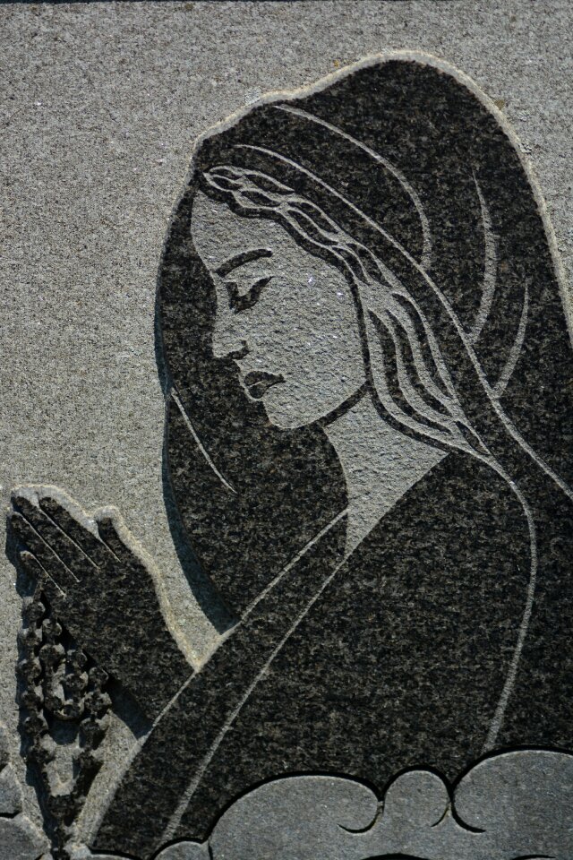 Stone artistic gravestone