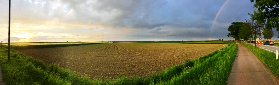 Rainbow pano evening
