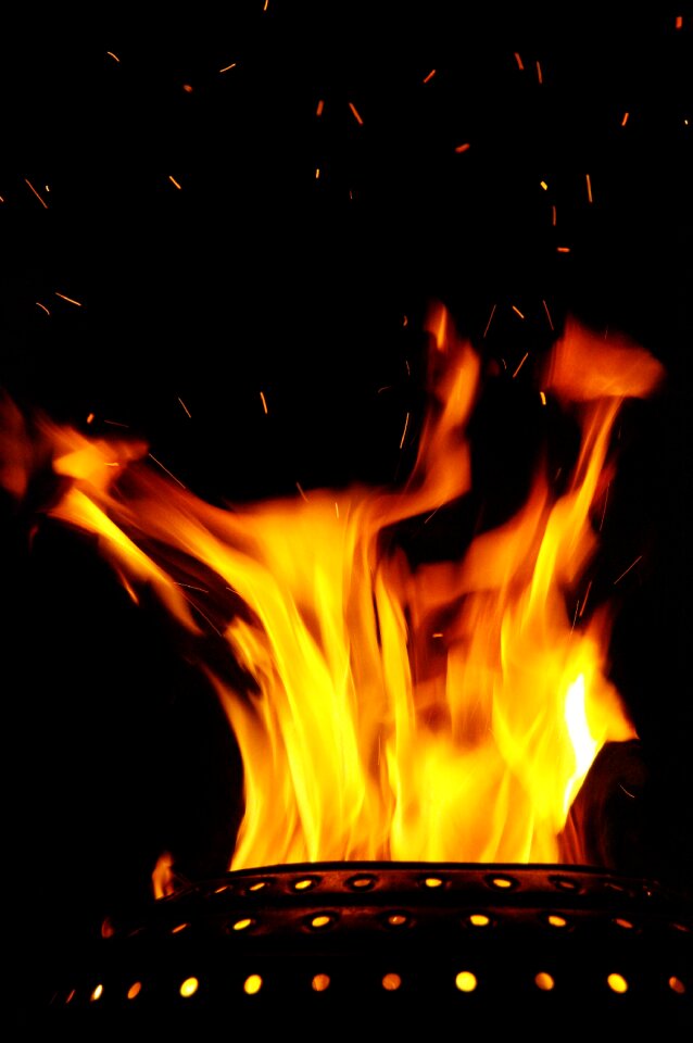 Flame log fire burn heat