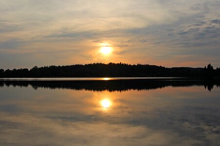 Losheim reservoir idyllic evening light