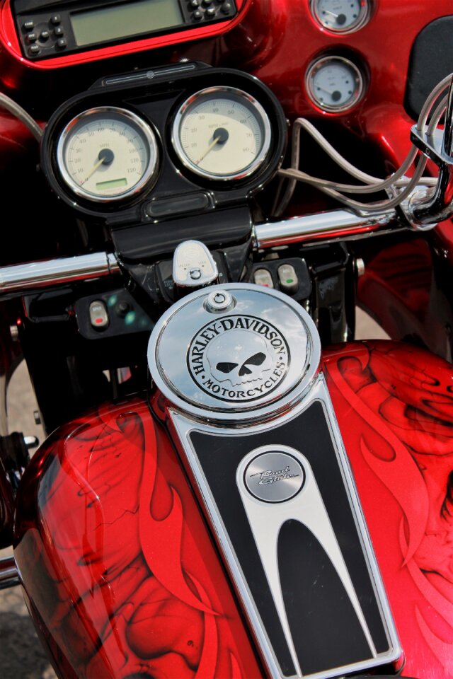 Skull emblem bike ride
