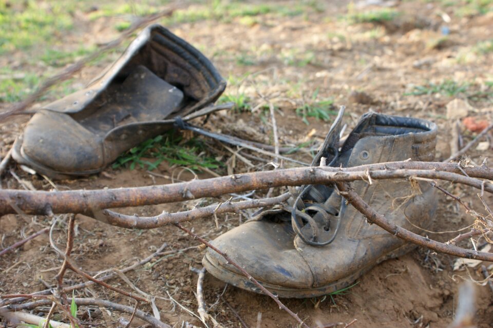Black shoes footwear old
