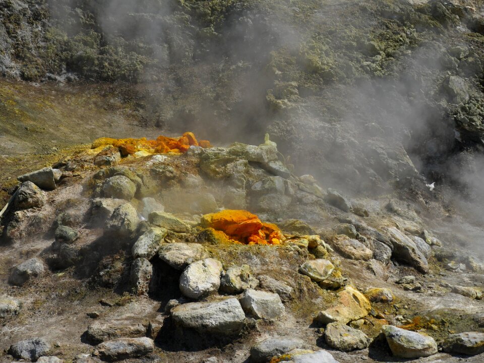 Sulfur hot volcanic