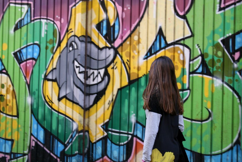 Graffiti drawing photo