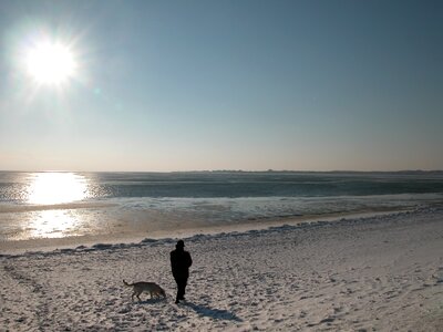 Beach north sea sun photo