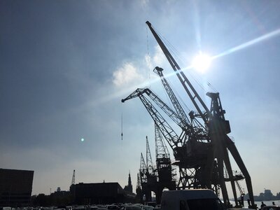 Harbour cranes photo