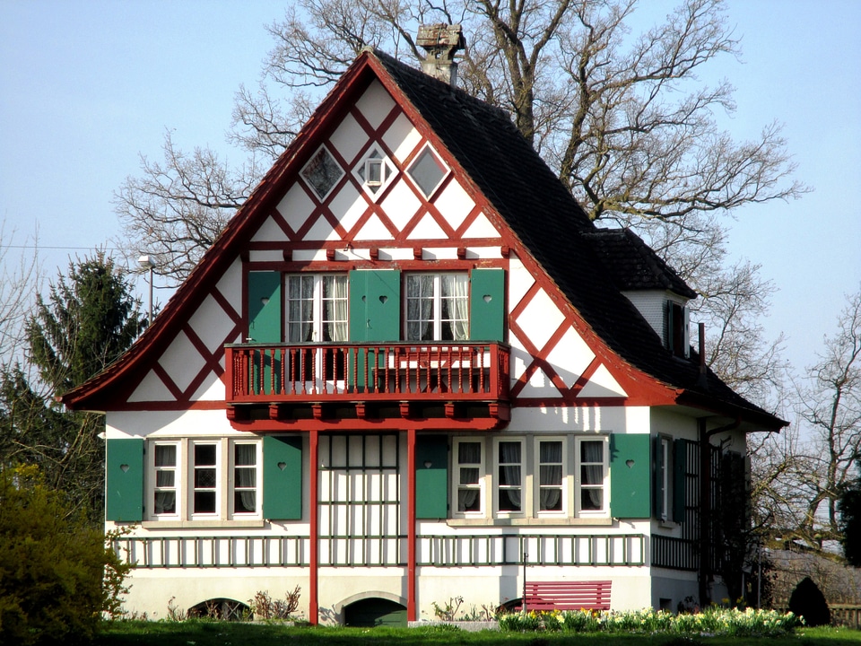 Idyllic wood balcony weiherhuesli