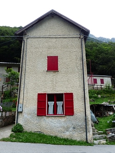 Window shutter red photo