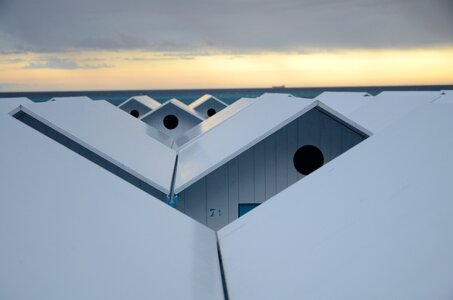 Beach the roofs beach huts photo