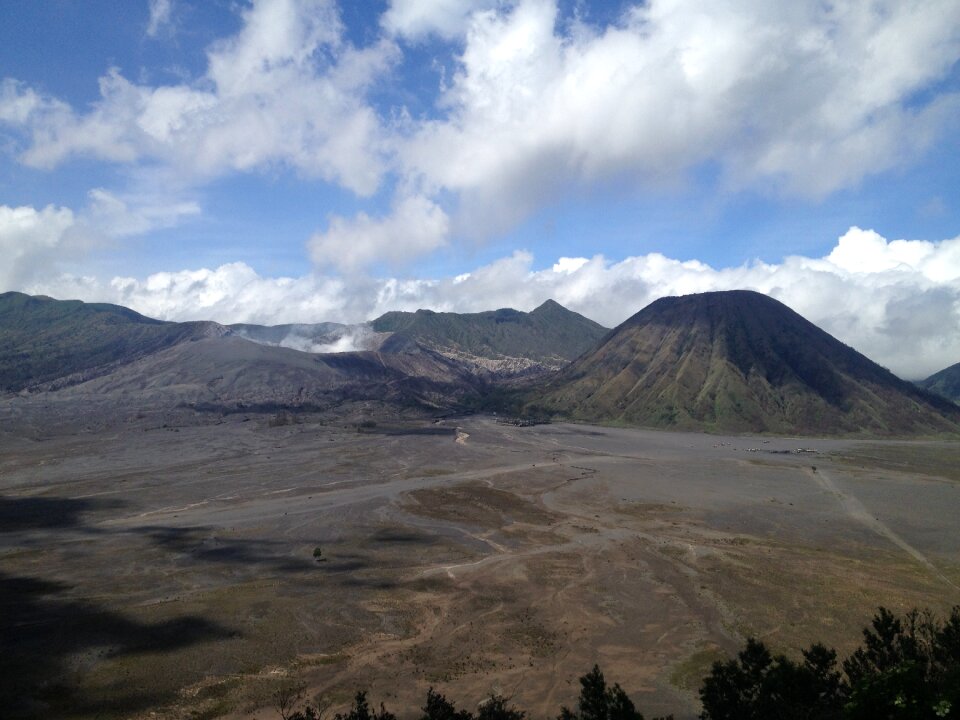 Cloud of smoke volcano steam