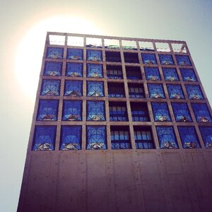 Silo hotel windows