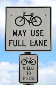 Signage bicycle road photo