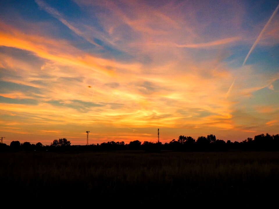 Dusk in the evening clouds