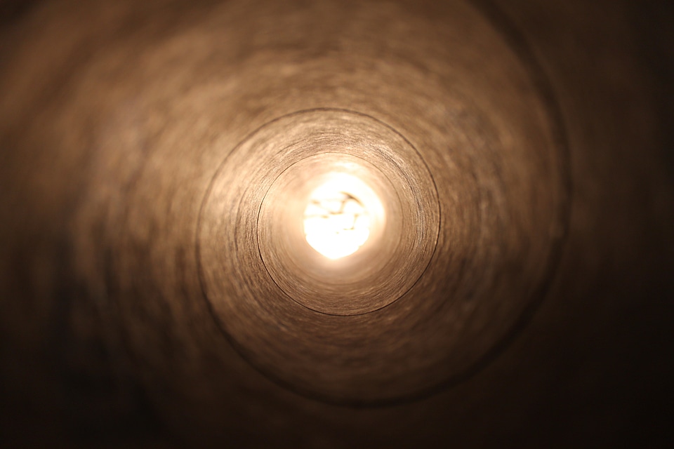 Light end of the tunnel spiral photo