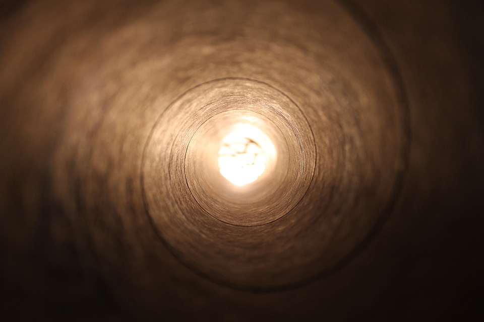 Light end of the tunnel spiral