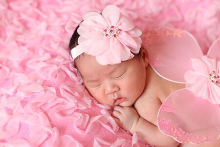Baby pink little angel photo