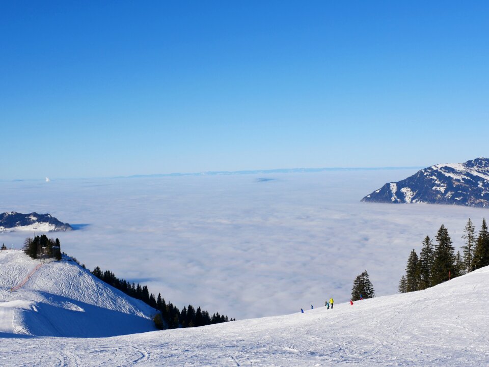 Mountains fog winter