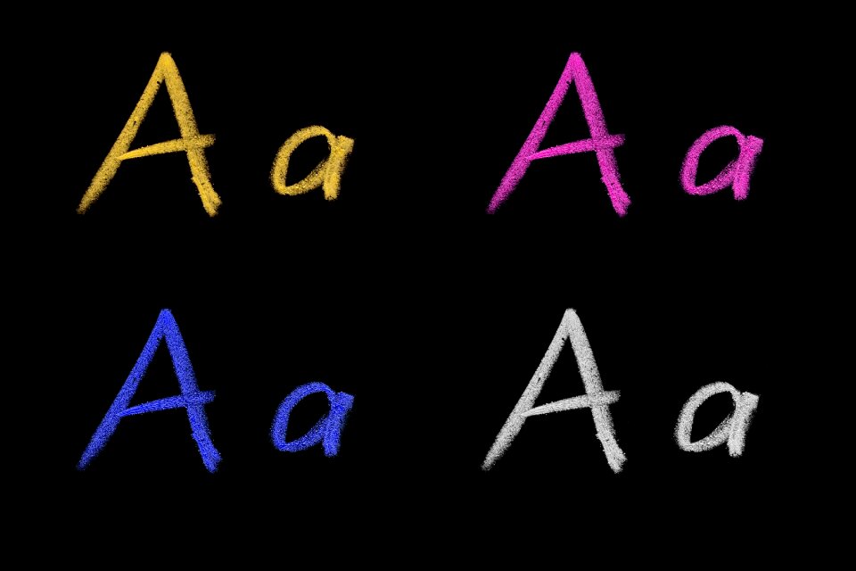 Black handwritten lettering