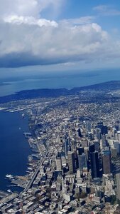 Aerial view buildings seattle photo