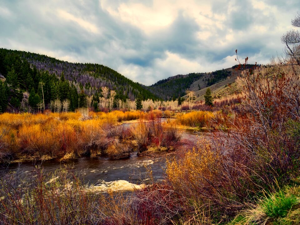 Clouds hills autumn photo