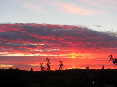 Sunset sky color orange