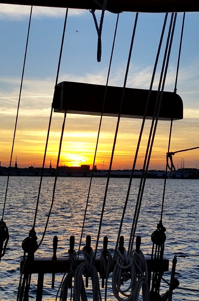 Harbour sail boat