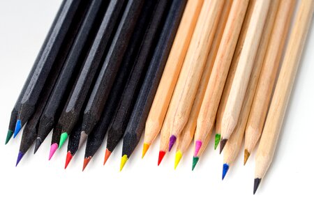 Colored pencil colored pencils black and white photo