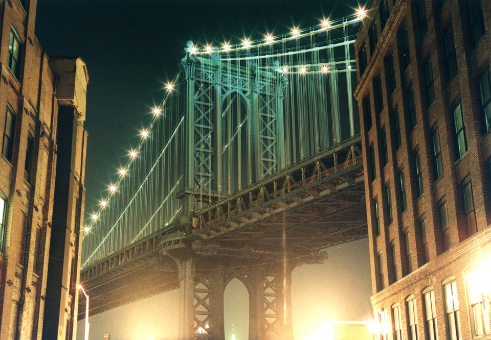 Manhattan night reflection