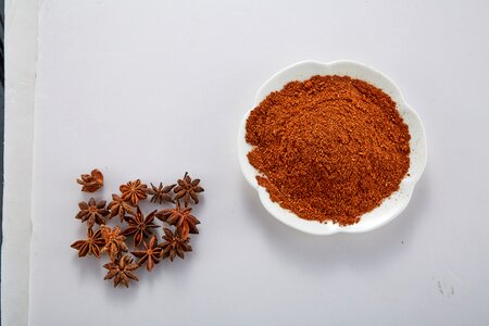 Culinary herbs star anise anise powder photo
