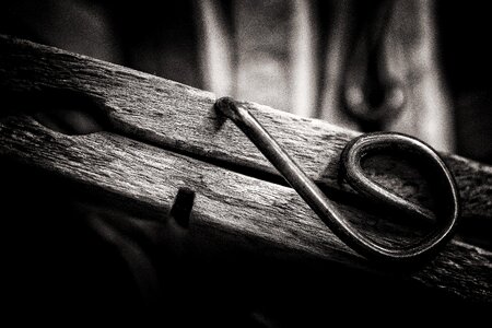 Hdr black and white a clothespin