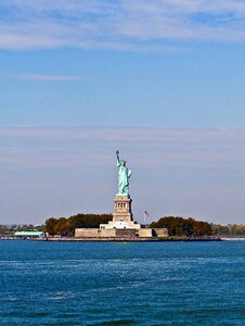 United states statue water photo