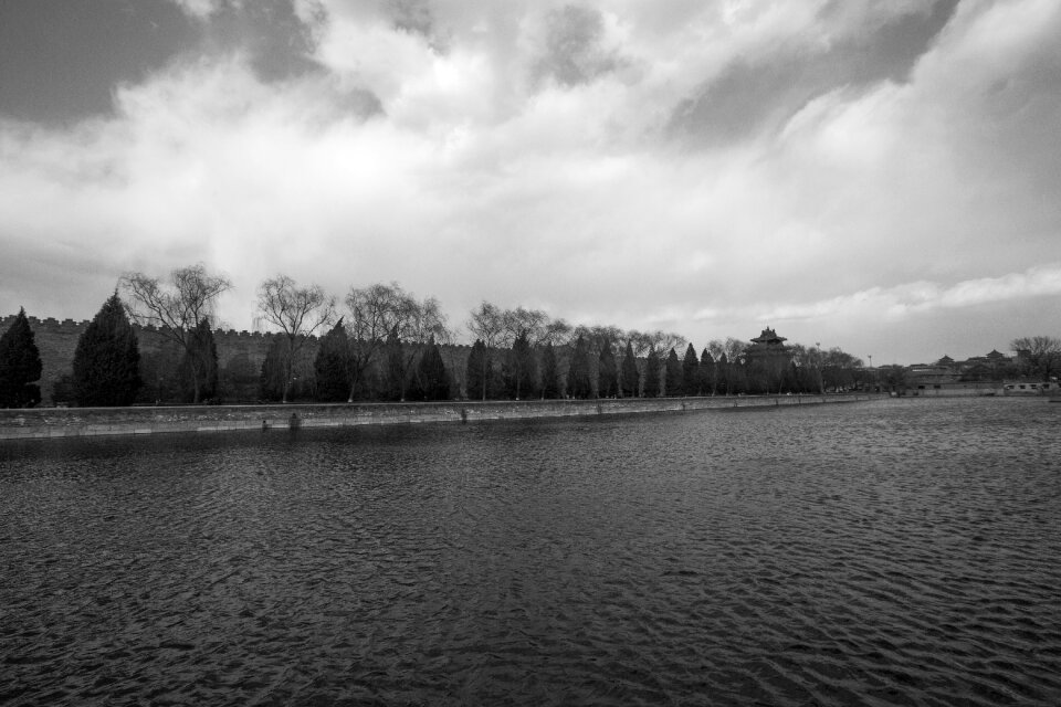 The national palace museum moat partly cloudy