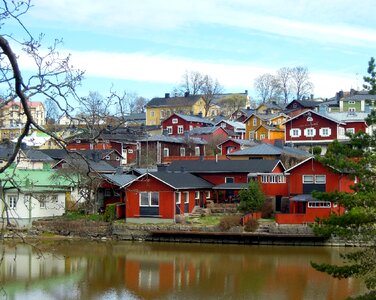 At home historical wooden houses photo