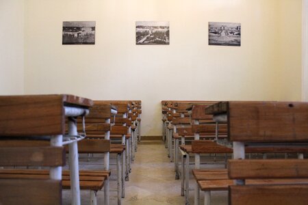 Brown school brown classroom photo