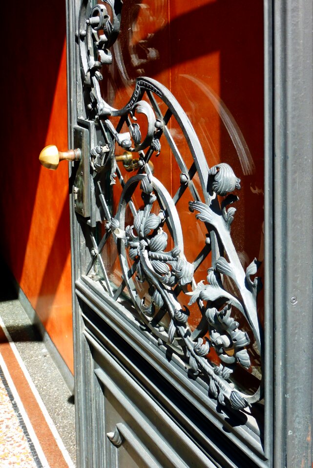 Old door input house entrance