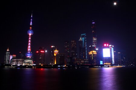 Night view shanghai the bund photo