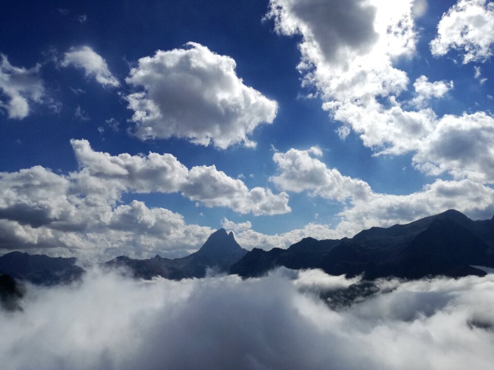 Cloudy sky blue landscape