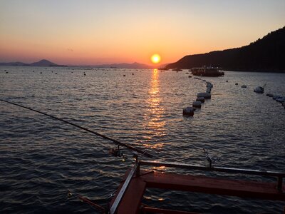 Glow sunset line fishing photo