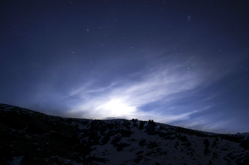 Blue starry sky night sky photo