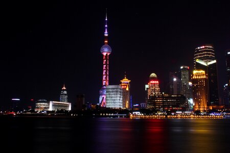 Night view shanghai the bund photo