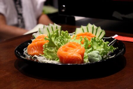 Salmon japanese food gastronomy photo