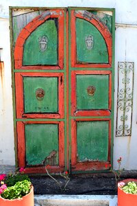 Weathered old house entrance photo