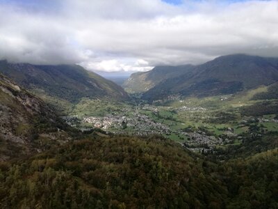 Valley clouds aerial view photo