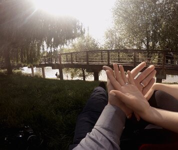 Romanticism young couple spring photo