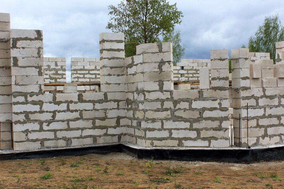 House home construction wall