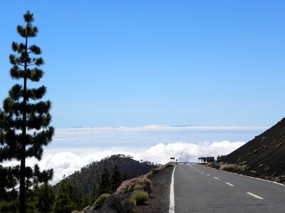Tenerife sea ​​of ​​clouds road photo