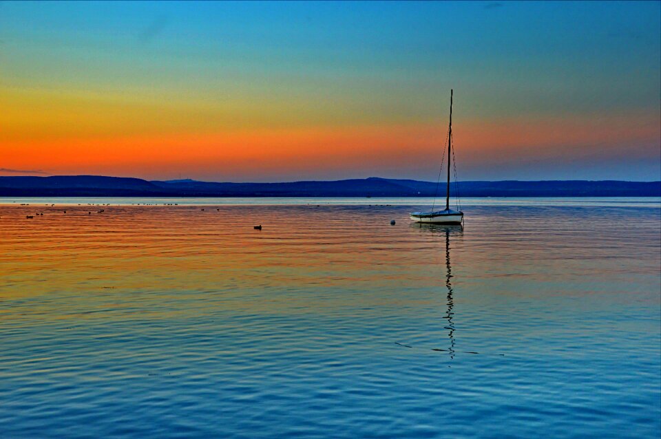 Hungary sunset lake balaton