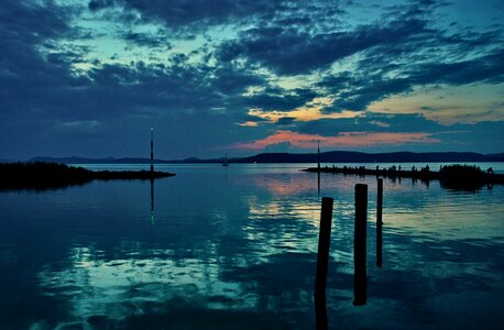 Lake landscape sky